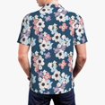 thumbnail image 4 of Balery Flowers Printed Men’s Short Sleeve Polo Shirt, Midweight Men's Shirt,Golf Polo shirts -Medium, 4 of 9