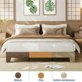 thumbnail image 5 of 10 Inch Twin/Twin XL/Full/Queen/King/California King Size Wood Platform Bed with Wooden Slats, Nature Platform Bed Frame, No Box Spring Needed, Easy Assembly, Minimalist Bedroom Furniture, 5 of 8