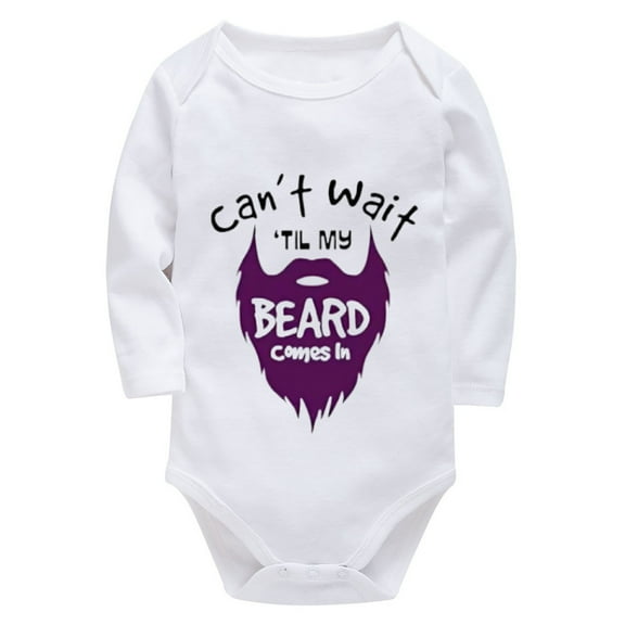 Can't Wait Til My Beard Comes In Dad Infant Baby Girl Outfits Short Sleeve Boy Baby Outfits White 24 Month Boy Romper
