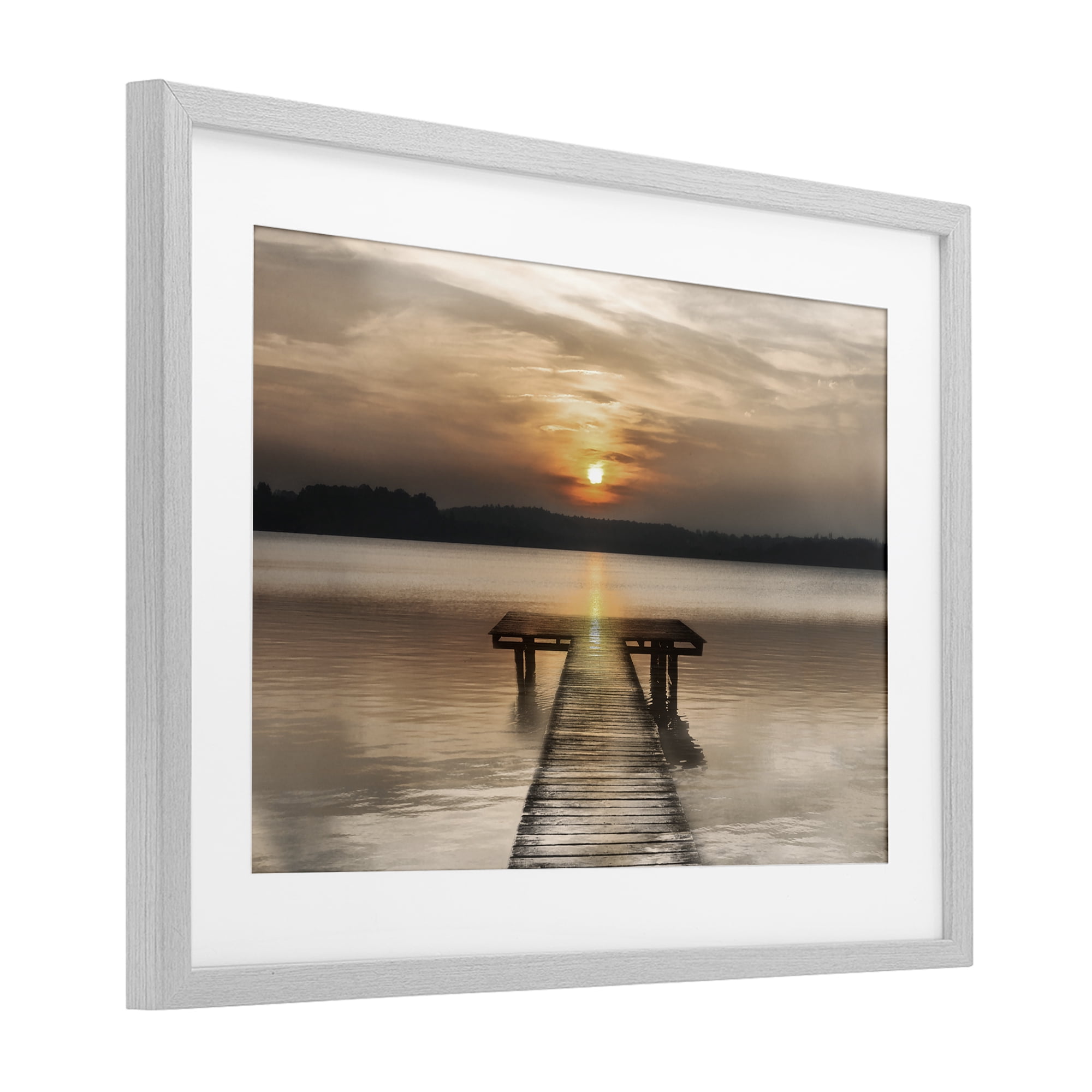 Stupell Industries Centric Reflective Sunrise Gray Framed Print Under Glass, design by Irene Weisz