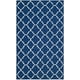 Safavieh Dhurries 5' X 8' Tapis de Laine Tissé à la Main en Bleu Foncé – image 2 sur 4