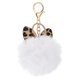 thumbnail image 1 of Llavero de oreja con estampado de leopardo de 1 pieza, bolsa de bola peluda, colgante, llavero de regalo (blanco), 1 of 4