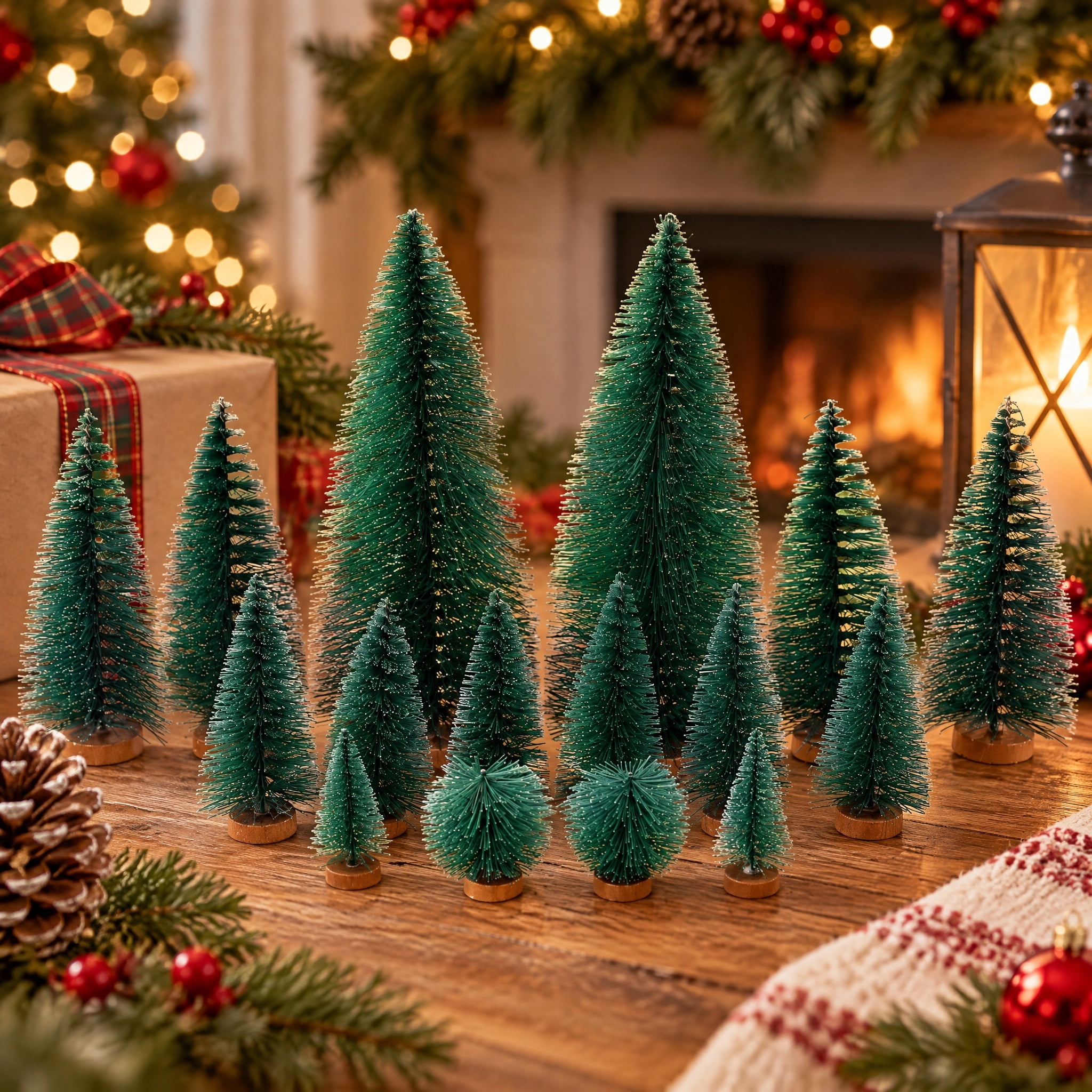 16-Piece Christmas Village Tree Set, Green, by Holiday Time