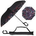 thumbnail image 1 of Urban Den Inverted Umbrella for Heavy Rain | UV Umbrella | Sun Protection | Auto Open Close | Hands Free Red Roses, 1 of 5