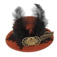 thumbnail image 4 of Sombrero de fieltro con pinza para el pelo Yinane Steampunk Sombreros de copa Steampunk, 4 of 8