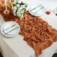 thumbnail image 3 of Terracotta Chiffon Table Runner 10Ft Wedding Table Runner 29x120 Inches Sheer Romantic Tulle Table Runner for Wedding Decor Bridal Shower Baby Shower Birthday Party Cake Table Decoration, 3 of 8