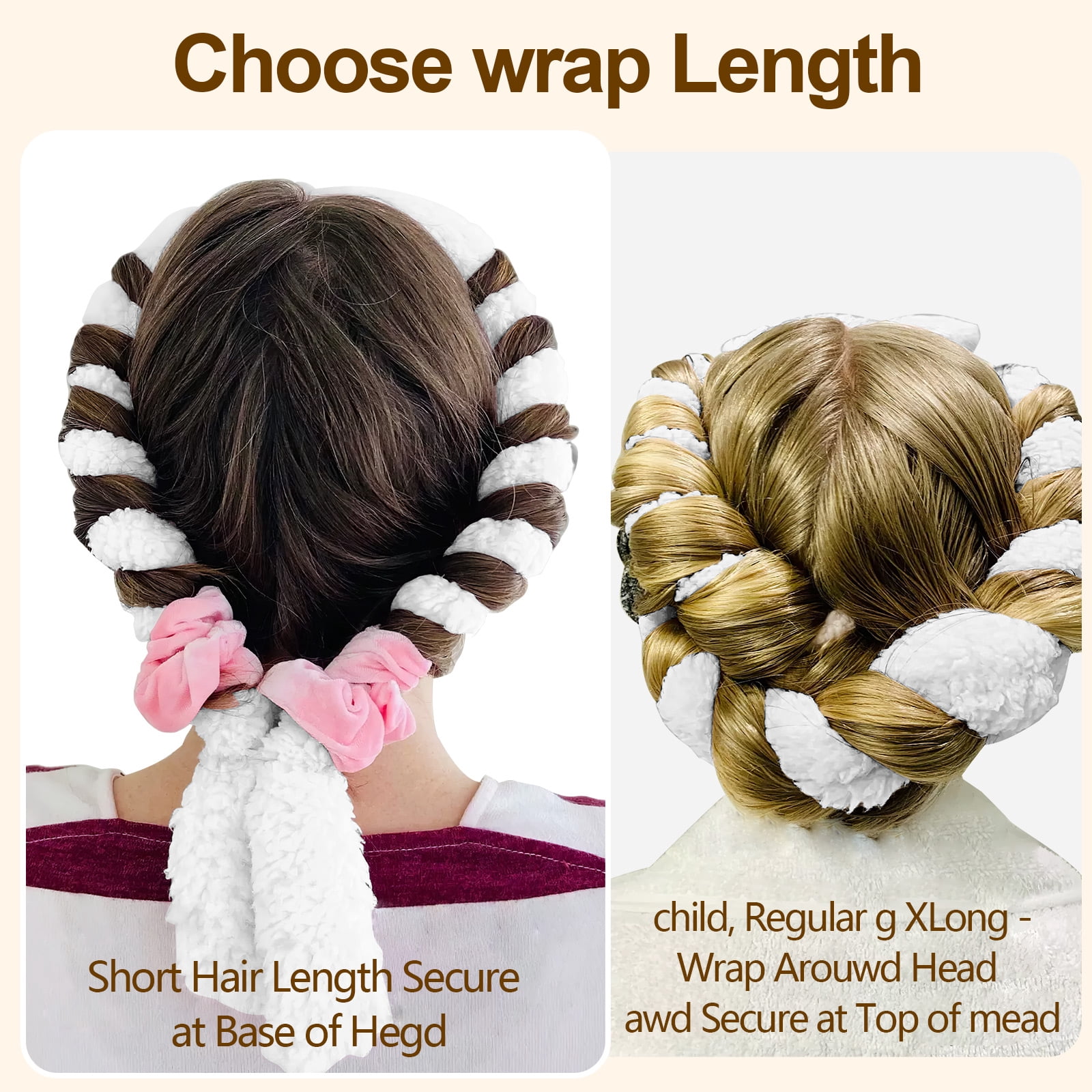 Satin Heatless Hair Curler, Lazy Natural Soft Wave DIY Heatless Curls for Sleep in Overnight, for All Hair Types, White