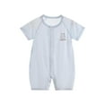 thumbnail image 2 of JDQJBZ Newborn Baby Short Sleeve Bodysuit Bear Print Romper, 2 of 5