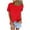 Red, variant on Uaswgudfs Women's Casual Summer Beachwear Loose Fit Round Neck Short Sleeve Blouse with Resort Style Vacation T-Shirt Top