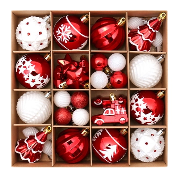 Christmas Tree Decorations Ornament Set Shatterproof Baubles Hanging Xmas Tree Ball, Holiday Party Home Decorations for Seasonal Display