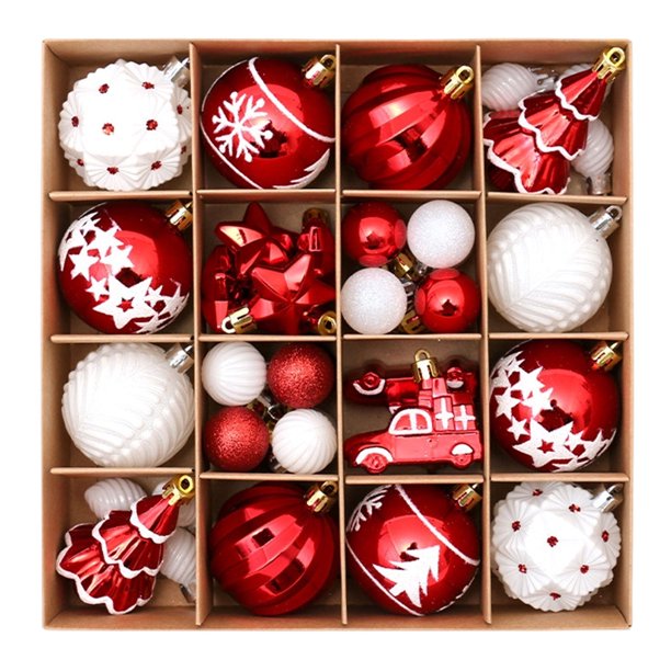 42 adornos navideños colgantes irrompibles: plástico duradero y reutilizable, ligeros y fáciles de colgar, perfectos para decorar el hogar, el hotel o la oficina