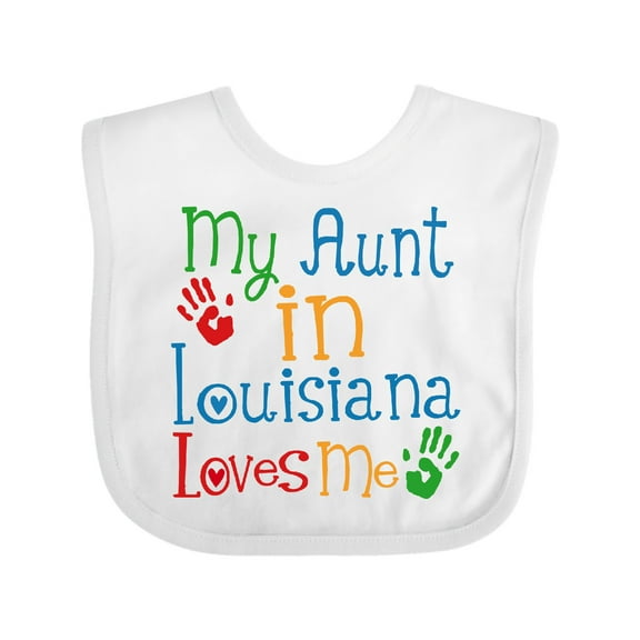 Inktastic My Aunt in Louisiana Loves Me Boys or Girls Baby Bib