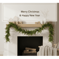 6ft Lush Artificial Cedar Christmas Garland, Realistic Faux Greenery Vine for Mantle, Holiday Hanging Decoration for Winter Home Fireplace Staircase Door Xmas Decor