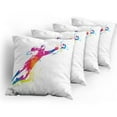 thumbnail image 5 of Ambesonne Rainbow Throw Pillow Cover 4 Pack, Goalkeeper Catches Ball, 20", Multicolor, 5 of 7