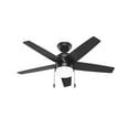 thumbnail image 4 of Hunter 44 inch Indoor Ceiling Fan with LED Light and Pull Chain - Black Modern Ceiling Fan, Standard Mount, 5 Blades, For Bedroom, Living Room, or Kitchen - Bardot 52492, Matte Black, 4 of 15