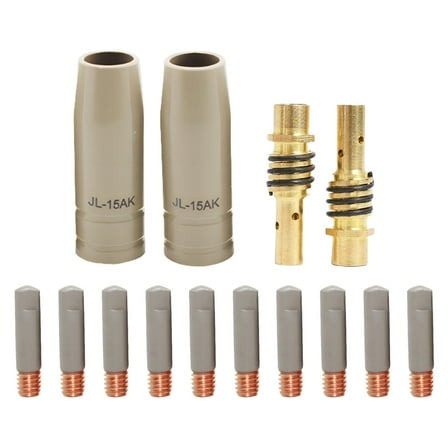 14Pcs 15AK Welding Contact Tips Coating Protect Nozzle Tip Nozzle Protective Sleeve Replacement for Welding Guns