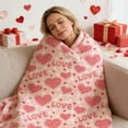 thumbnail image 6 of Beautynvta Valentine's Day Blanket, Love Hearts Printed Valentines Throw Blanket, Double-Sided Warm Flannel Fleece Nap Blanket for Sofa Couch Bed, 39.4x51.2 Inch, 6 of 6