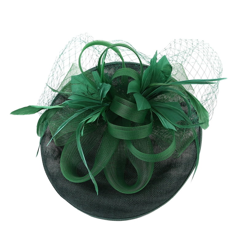 Elegant Green Fascinator Headband Emerald Green Flower Bridal Fascinator With Birdcage Veil  main image 4