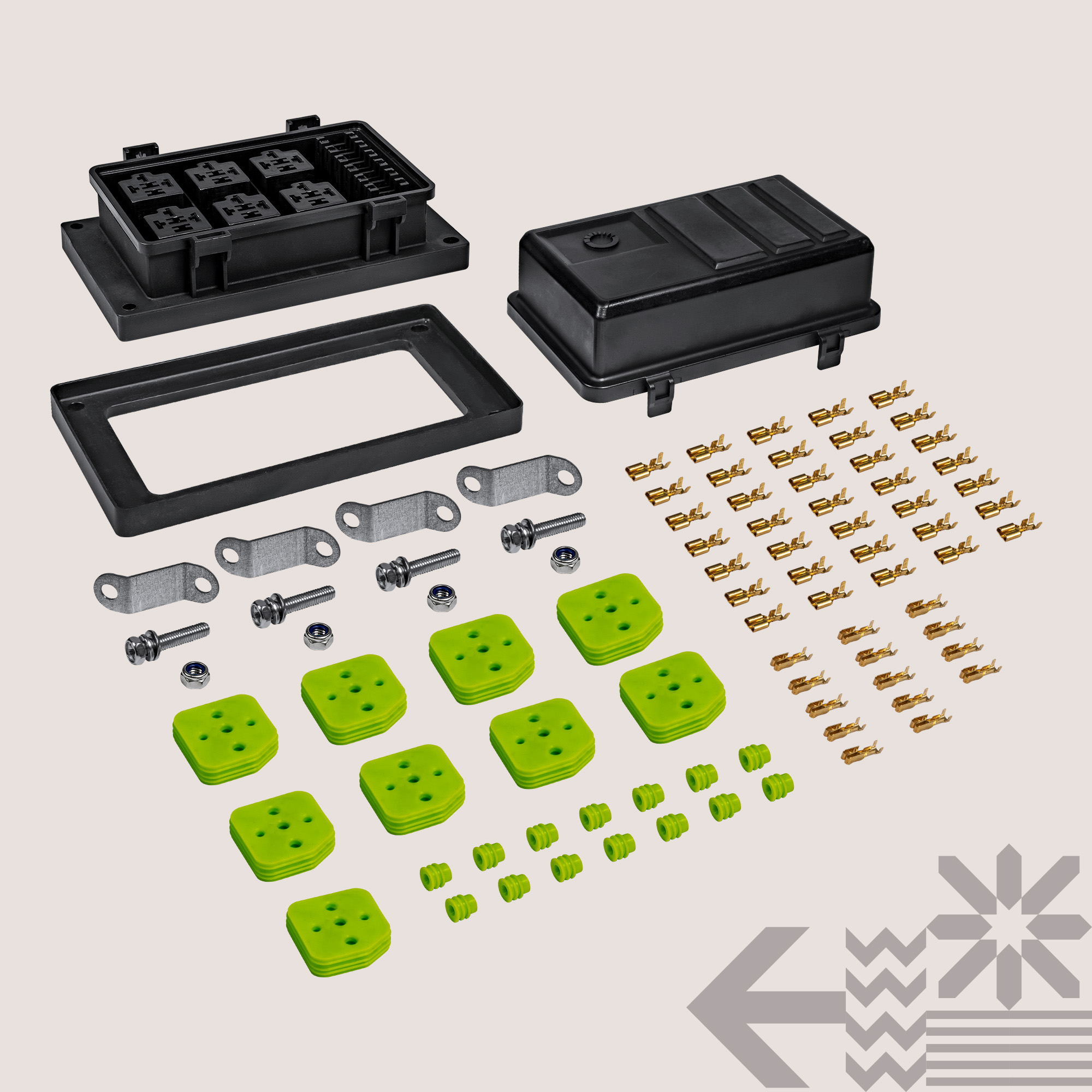 ONLINE LED STORE Waterproof Relay/Fuse Block for Automotive and Marine [6-Slot Bosch Style Relay Holder] [6-Slot Blade Fuse Holder] [Silicone Seals] Fuse Box for Jeep Boat Car Or Truck