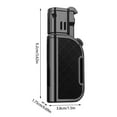 thumbnail image 3 of (Blue Carbon Fiber) Double Flame Wheel Lighter with Cigar Cutter, 2 Flame Optional Metal Windproof High Temperature Weldding Spitfire Household Kitchen Direct Torch Inflatable Outdoor For Candle Campi, 3 of 4