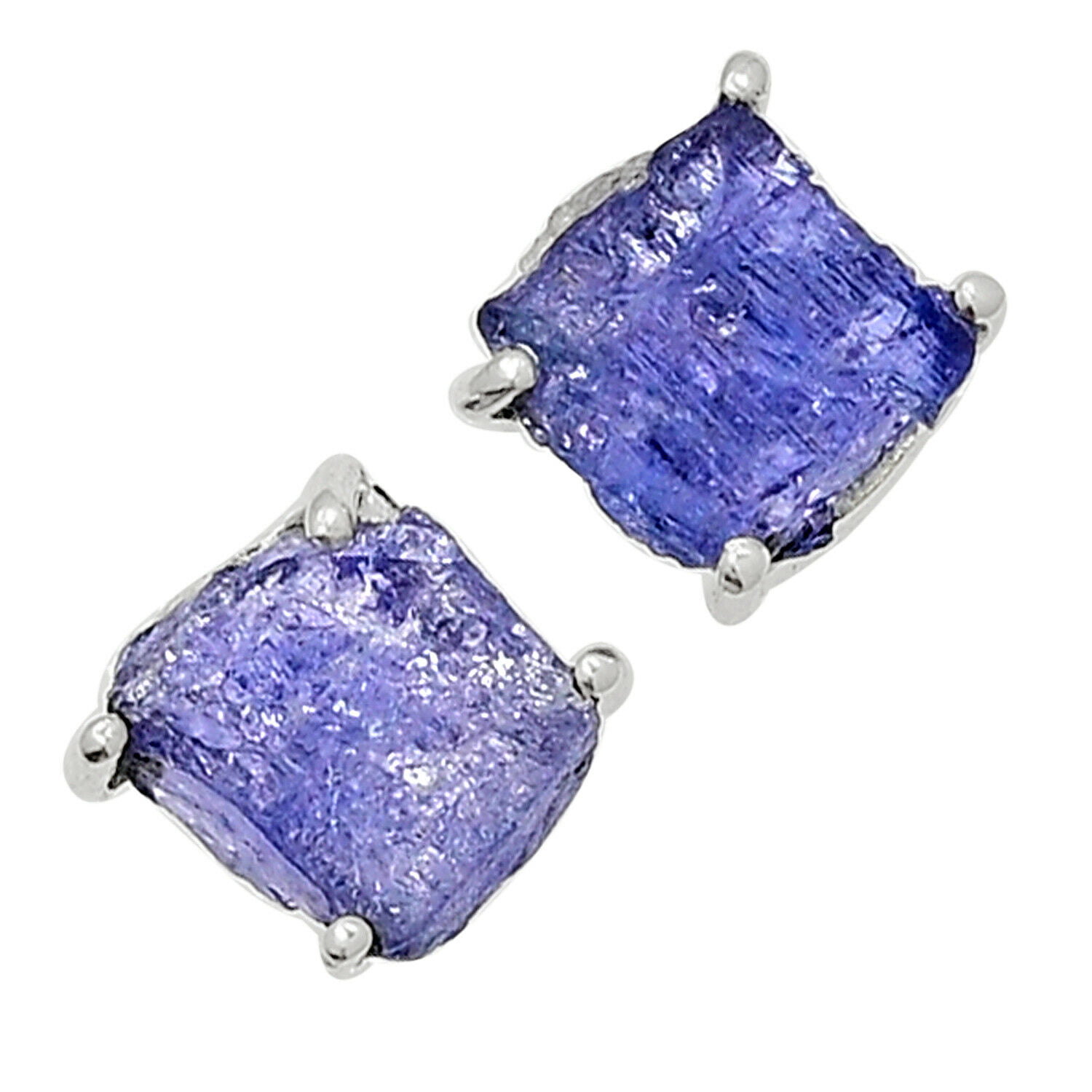 New Infinity 8mm Round Tanzanite Earrings .925 Sterling Silver 