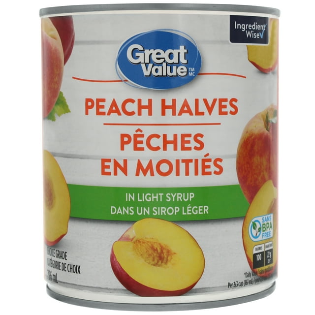 Great Value Peach Halves in Light Syrup