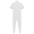 thumbnail image 4 of YONGHS Mens Zipper Coverall Jumpsuits One Piece Short Sleeve Warehouse Garages Workerwear Suit White M, 4 of 7