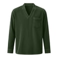 thumbnail image 3 of Men's T Shirts Long Sleeve V neck Henley Shirts Basic Green Athletic Shirt Tees with Button Mens Summer Shirts, 3 of 4