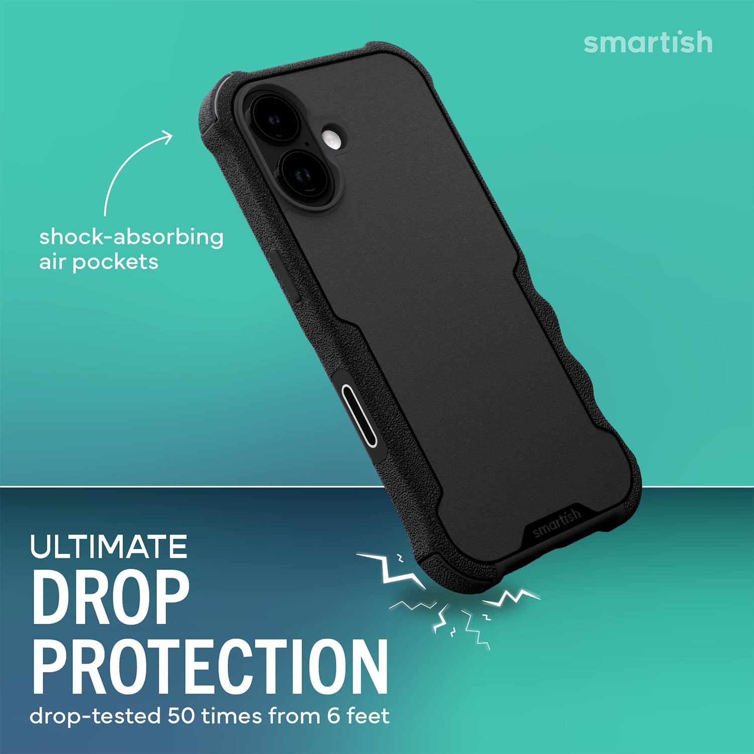 Smartish® iPhone 17 MagSafe Case - Gripzilla Protective Magnetic Case [Rugged + Tough] Heavy Duty Grip Armored Cover w/ Drop Tested Protection for Apple iPhone 17 - Black Tie Affair