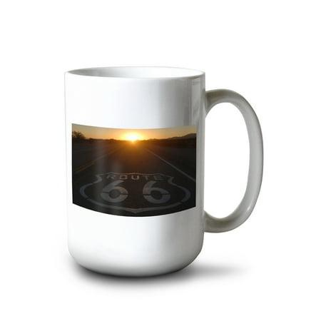 

15 fl oz Ceramic Mug Route 66 Sunset Dishwasher & Microwave Safe