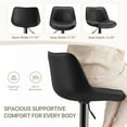 thumbnail image 5 of EOP Upholstered Bar Stools Set of 4, Adjustable Swivel Counter Height Bar Chairs with Backrest, Modern PU Leather Counter Stools for Bar, Kitchen, Dining Room, Black, 5 of 11