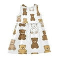 thumbnail image 3 of Girls Dress Cute Bear Sleeveless Dress for Girls Hem A-Line Casual Sundress, 3 of 7