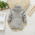 thumbnail image 6 of Likimi Toddler Kids Girls Knit Sweater Long Sleeve Solid Color Turtleneck Pullover Tops Comfortable Loose Relaxed Fall Winter Clothes Size 4-5 Years Grey, 6 of 9