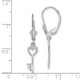 thumbnail image 5 of 14k White Gold Polished Heart Key Leverback Earrings, 5 of 5