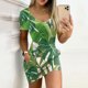 thumbnail image 2 of Mini vestido con cuello en V y mangas cortas a la moda con estampado de flores degradadas para mujer Pompotops ghjkhdj16606, 2 of 5