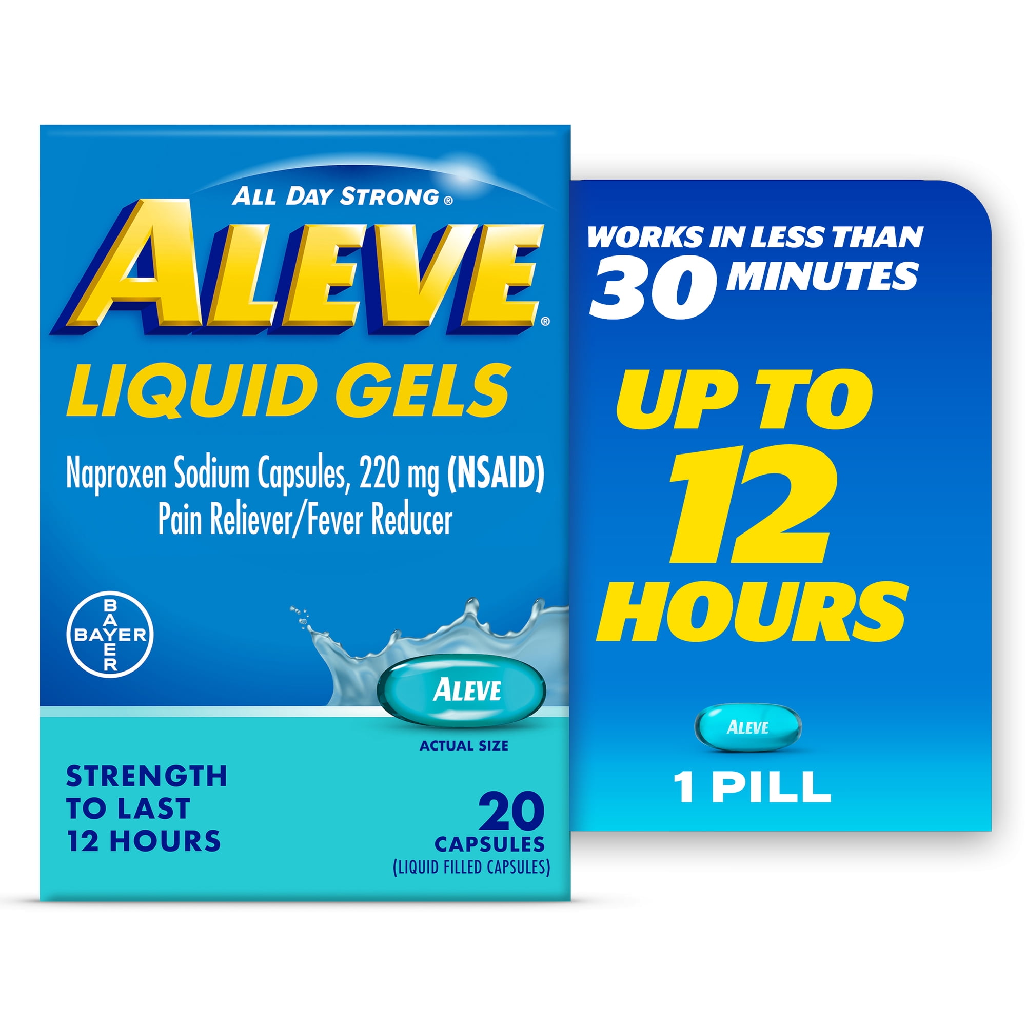 Aleve Liquid Gels Naproxen Sodium Pain Reliever, 20 Count