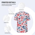 thumbnail image 4 of Daiia Birds Flowers Mens Baseball Jersey Button Down Shirts Short Sleeve Sports Uniforms-X-Large, 4 of 9