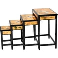 thumbnail image 4 of Oriental Furniture Gold Lacquer Nesting Tables - Cranes, 4 of 6