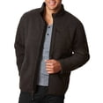 thumbnail image 3 of 32 Degrees Men's Sherpa Lined Fleece Full Zip Jacket Sweater (Large, Dark Grey Heather), 3 of 4