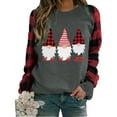 thumbnail image 1 of xiaxaixu T-shirt Imprimé Femmes Noël, Pull-Over Patchwork à Manches Longues, 1 of 10