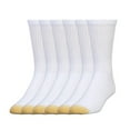thumbnail image 4 of gold toe men's big and tall cotton crew 656s athletic, white (6 pack), shoe size: 12-16 (sock size: 13-15), 4 of 6
