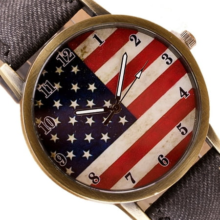 FHD - United States American Flag USA Watch Patriotic Light Black Band ...