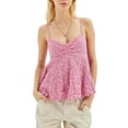 thumbnail image 2 of Faithtur Camisole pour Femmes, Haut Sans Manches à Col en V, Dos Nu avec Garniture en Dentelle, Camisole d'Été pour Fête et Boîte de Nuit, 2 of 5