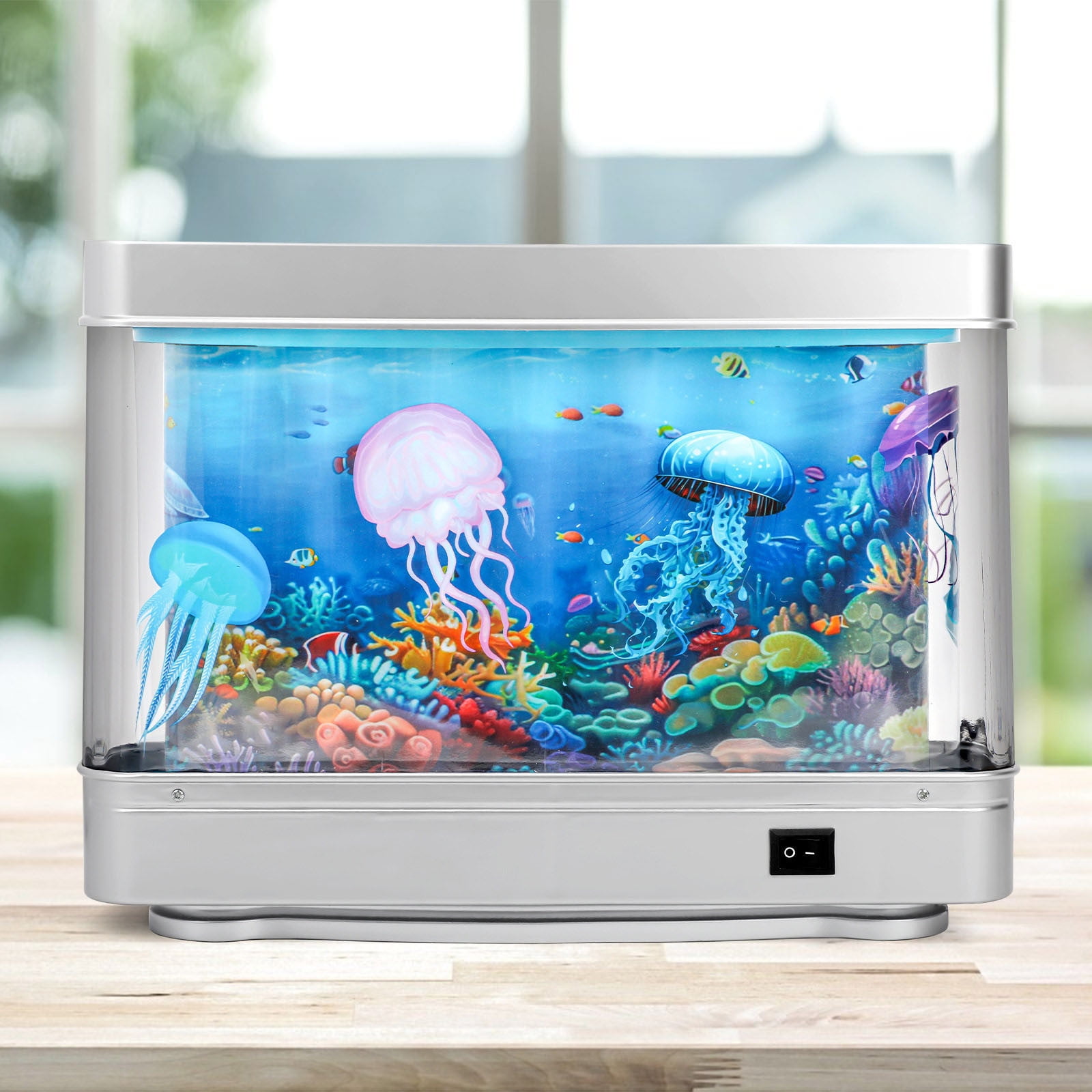 Artificial Tropical Fish Decorative Moving Aquarium Lamp - Virtual Ocean Motion, Kids Fake Fish Tank, Baby Aquarium Toy - Relaxing Mini Crib Aquarium Night Light for Bedroom and Office