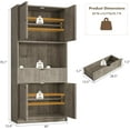 thumbnail image 2 of Tall Kitchen Pantry Cabinet, 70" Storage Cabinet with Countertop Shelf and Drawer, Freestanding Fluted Kitchen Hutch Cupboard for Dining Room, Living Room，Grey, 2 of 8