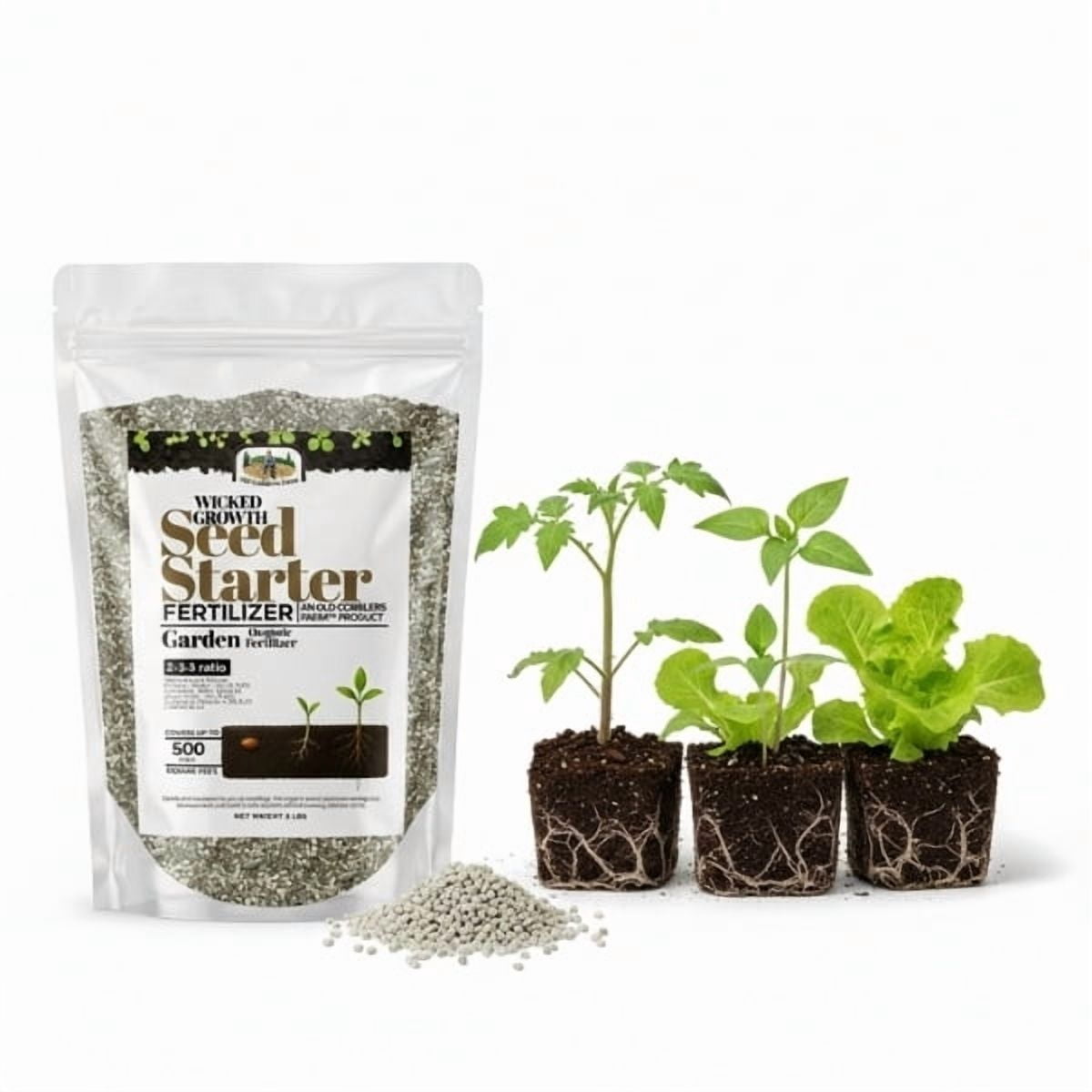 Old Cobblers Farm™ Wicked Organics Organic Seed Starter -  Natural Fertilizer for Potting Soil, Strong Roots & Healthy Seedling Growth (5 lbs | 10 lbs | 15 lbs | 20 lbs) (5 lbs)