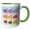 Green/White, variant on 3drose, Image of Nine Cartoon Colorful Fish on Pastel Gradient, 11oz Two-tone Green Mug