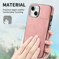 thumbnail image 4 of Nalacover Slim Case for iPhone 15 Plus, Skin Friendly PU Leather Soft Lining Cover, Lightweight TPU Shockproof Plating Buttons Lens Protection Case for iPhone 15 Plus, Pink, 4 of 11