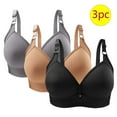 thumbnail image 2 of Posijego 3 Pack Wireless Bras for Women No Underwire Breathable Everyday Bra Comfort Wirefree Bra Full Coverage, 2 of 3