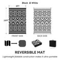 thumbnail image 7 of VUNATE Outdoor Rug Carpet 8'x10' Waterproof Reversible Patio Rug Portable Boho Indoor Outdoor Rug Plastic Straw Rug for Beach RV Camping Garden Picnic Deck Backyard Modern Porch Decor Black and White, 7 of 7